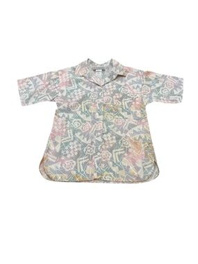 Vintage 1990s Women’s Abstract Button-Up Shirt – Made in USA